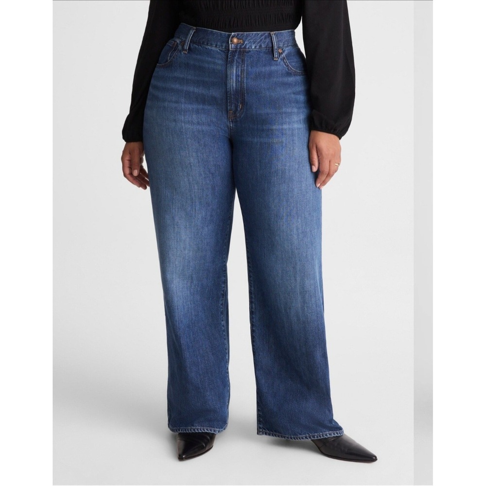 Madewell Jeans Womens Size 14W Perfect Vintage Wide Leg Drape Soft Denim Blue